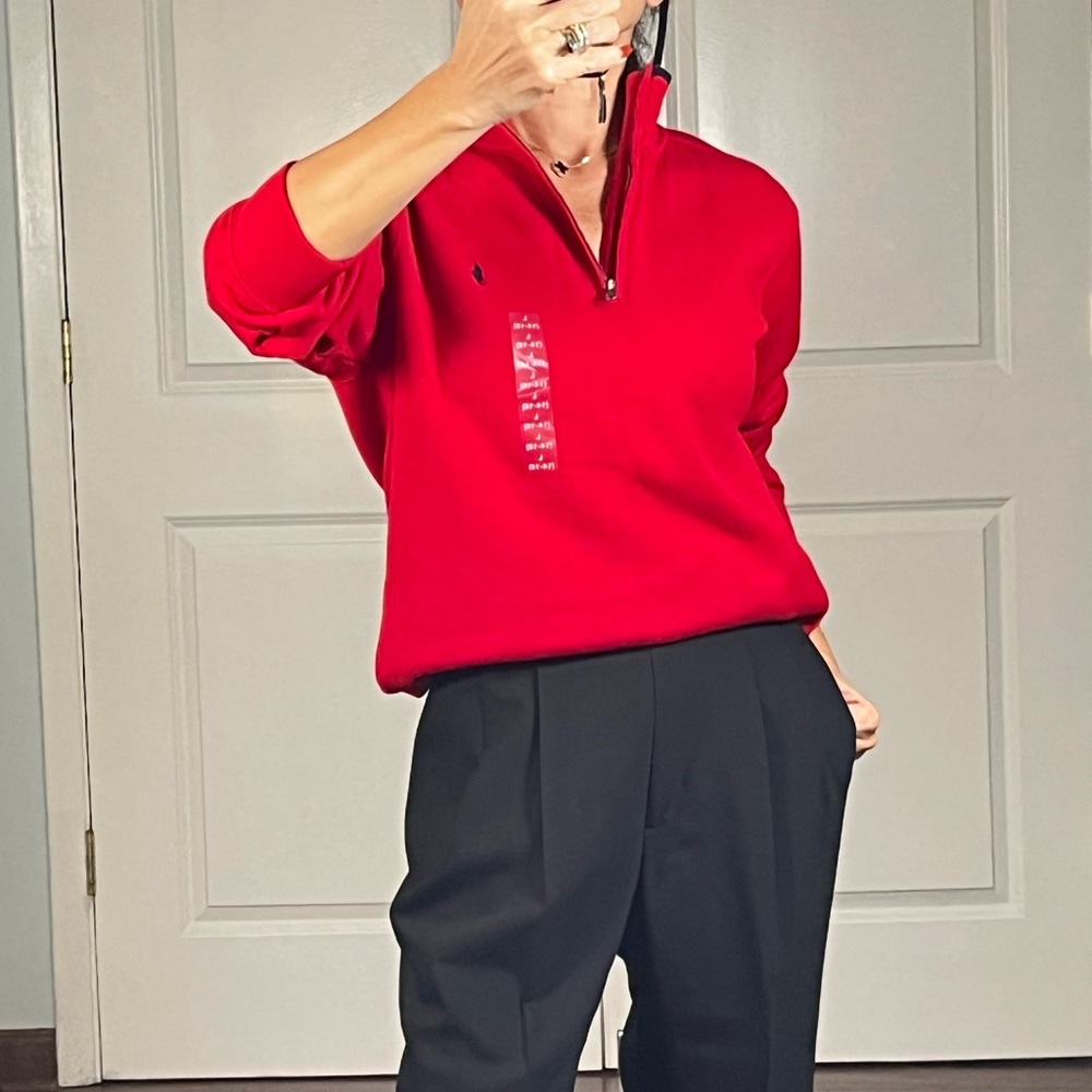 Polo Ralph Lauren 100% cotton half zip up sweater size Kids L 14-16 NWT